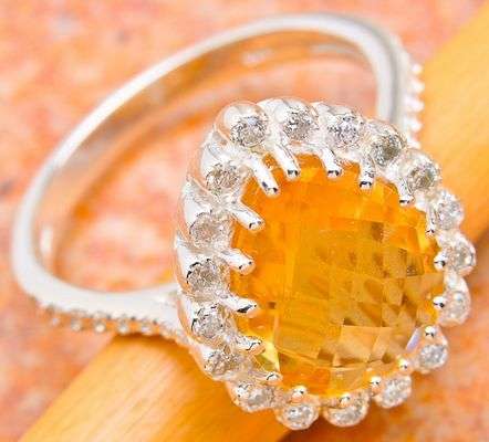 Sterling silver ring - CITRINE & TOPAZ - Dreams Collection (size 8 / Q)