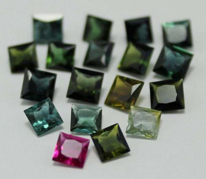 100% Natural TOURMALINE 4.5mm to 5mm square facets (Nigeria, Africa) - sold INDIVIDUALLY