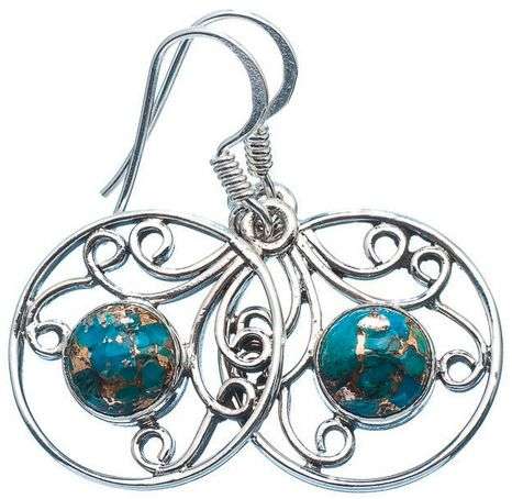 Sterling silver earrings - BLUE COPPER TURQUOISE - Dreams Collection