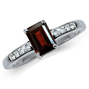 Sterling Silver ring - Natural GARNET & TOPAZ (size 8 / Q)