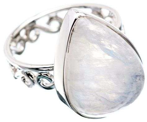 Sterling silver ring - RAINBOW MOONSTONE - Dreams Collection (size 7.25 / O to P)