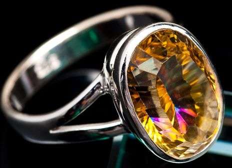 Sterling silver ring - AZOTIC MYSTIC TOPAZ - Dreams Collection (size 9 / R half)