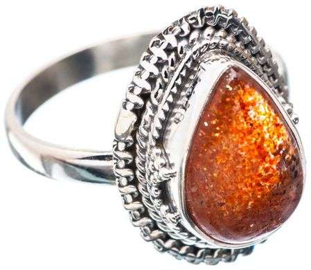 Sterling silver ring - SUNSTONE - Dreams Collection (size 8.25 / Q to Q half)