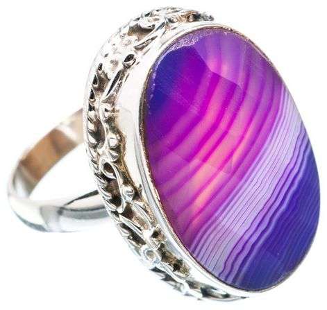Sterling silver ring - BOTSWANA AGATE - Dreams Collection (size 6.75 / N to O)