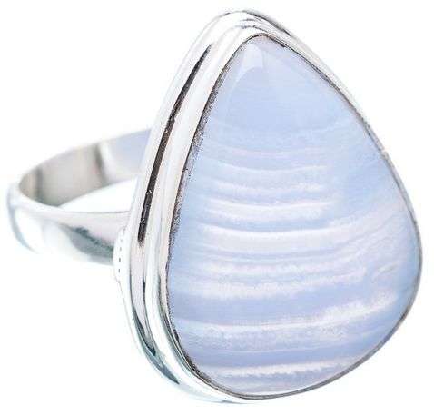 Sterling silver ring - BLUE LACE AGATE - Dreams Collection (size 7.5 / P)