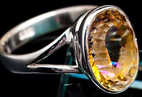 Sterling silver ring - AZOTIC MYSTIC TOPAZ - Dreams Collection (size 9 / R half)