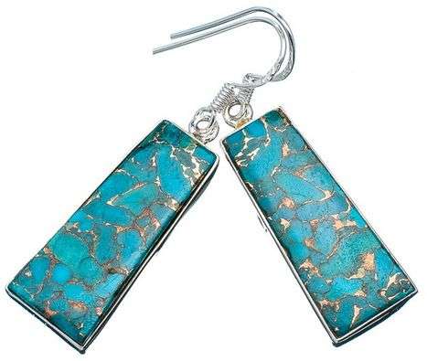 Sterling silver earrings - BLUE COPPER TURQUOISE - Dreams Collection
