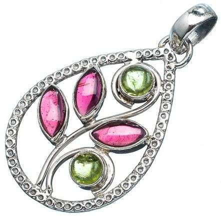 Sterling silver pendant - GARNET & PERIDOT - Dreams Collection