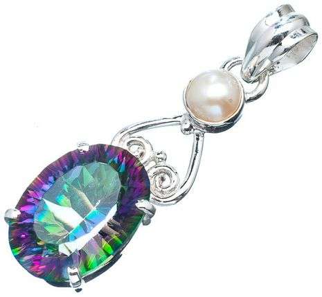 Sterling silver pendant - MYSTIC TOPAZ & PEARL - Dreams Collection