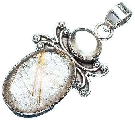 Sterling silver pendant - RUTILATED QUARTZ & QUARTZ - Dreams Collection
