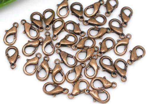 14mm LOBSTER clasp Copper (5 pieces)