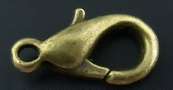 14mm LOBSTER clasp Antique Bronze (5 pieces)