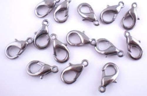 14mm LOBSTER clasp Black Nickel / Gunmetal NF (5 pieces)