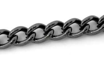 CHAIN Black Nickel / Gunmetal 4x3mm curb (1 metre)