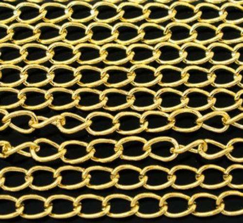 CHAIN Goldtone 5.5x3.5mm curb (1 metre)