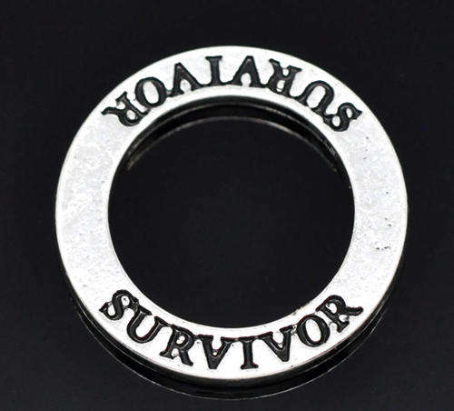 SURVIVOR Connector Ring Antique Silver NF (sold individually)