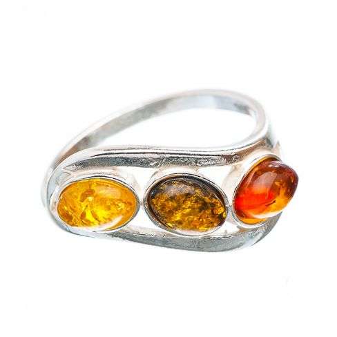 Sterling silver ring - BALTIC AMBER - Dreams Collection (size 5.75 / L to M)