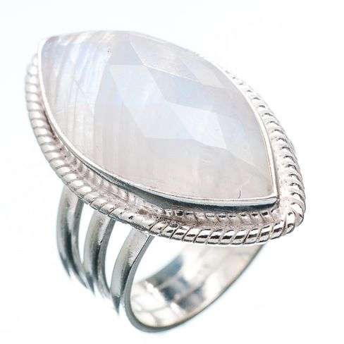 Sterling silver ring - RAINBOW MOONSTONE - Dreams Collection (size 5.75 / L to M)