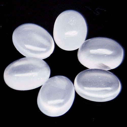 100% Natural MOONSTONE oval cabochons (India) - 8 pieces sold individually