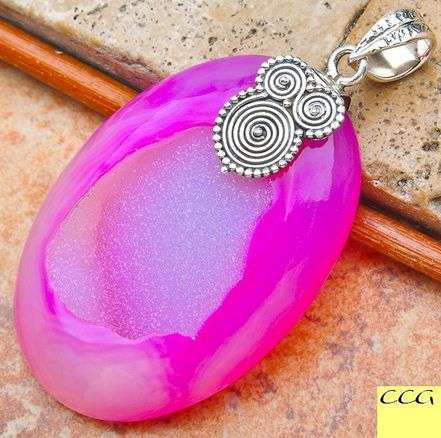 Sterling silver pendant - BOTSWANA AGATE DRUZY - Dreams Collection