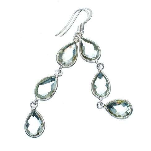 Sterling silver earrings - PRASIOLITE - Dreams Collection