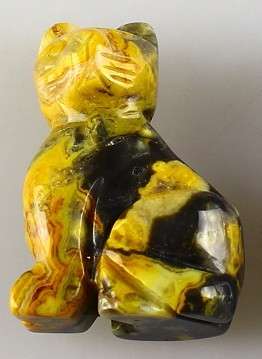 CRAZY LACE AGATE Cat carving