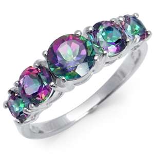 Sterling Silver ring - Natural MYSTIC TOPAZ (size 9 / R half)