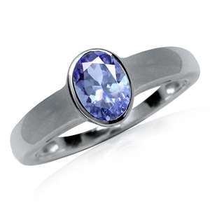 Sterling Silver ring - Natural TANZANITE (size 5 / J half)