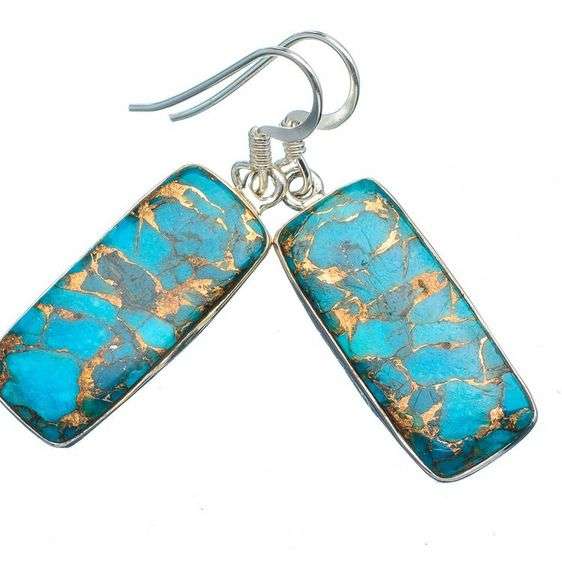 Sterling silver earrings - BLUE COPPER TURQUOISE - Dreams Collection