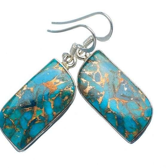 Sterling silver earrings - BLUE COPPER TURQUOISE - Dreams Collection