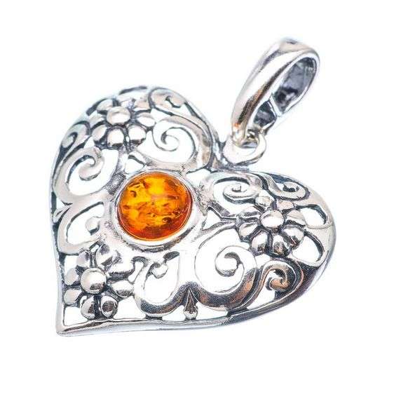 Sterling silver pendant - BALTIC AMBER - Dreams Collection