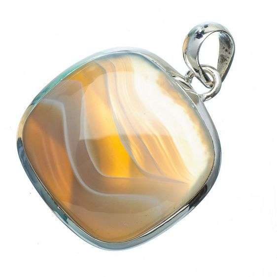 Sterling silver pendant - BOTSWANA AGATE - Dreams Collection