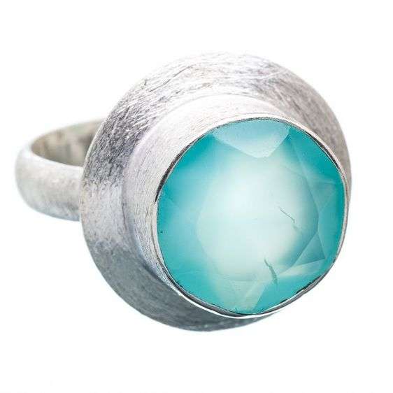 Sterling silver ring - CHALCEDONY - Dreams Collection (size 8.25 / Q to Q half)