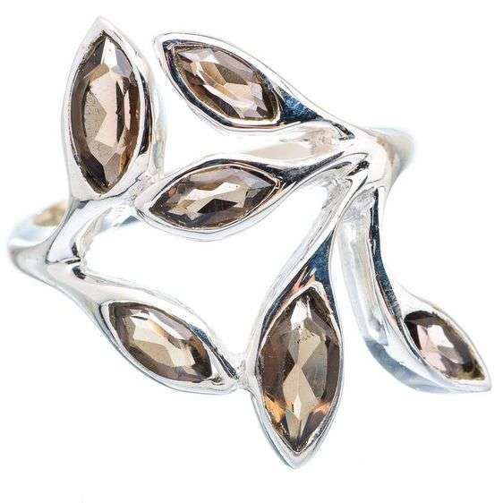 Sterling silver ring - SMOKY QUARTZ - Dreams Collection (size 8 / Q)