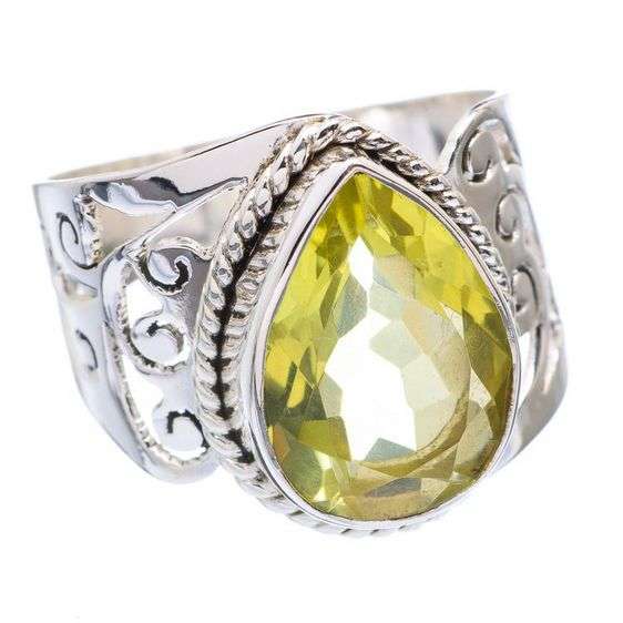 Sterling silver ring - LEMON CITRINE - Dreams Collection (size 8.25 / Q to Q half)