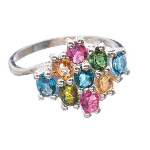 Sterling silver ring - MIXED TOURMALINE - Dreams Collection (size 7.25 / O to P)