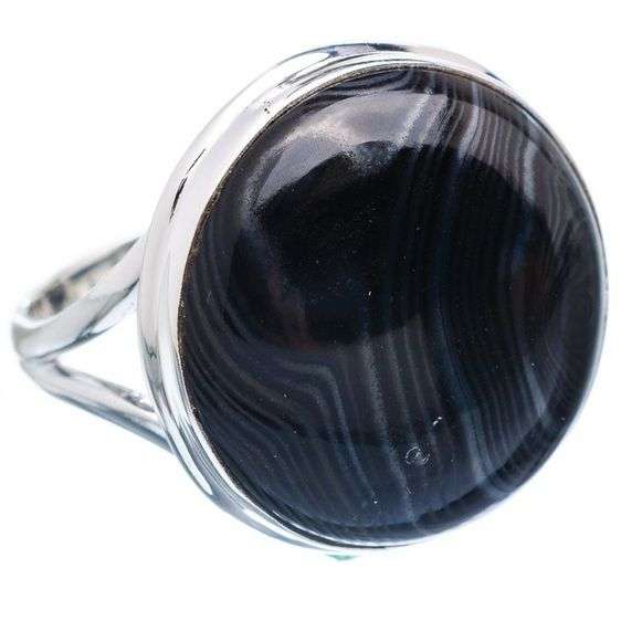 Sterling silver ring - PSILOMELANE - Dreams Collection (size 10 / T half)