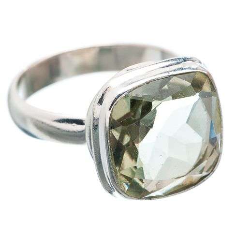 Sterling silver ring - PRASIOLITE - Dreams Collection (size 6.5 / N)