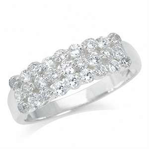 Sterling Silver ring - Sparkling CUBIC ZIRCONIA (size 9 / R half)
