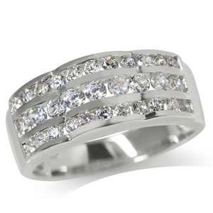 Sterling Silver ring - Sparkling CUBIC ZIRCONIA (size 7 / O)