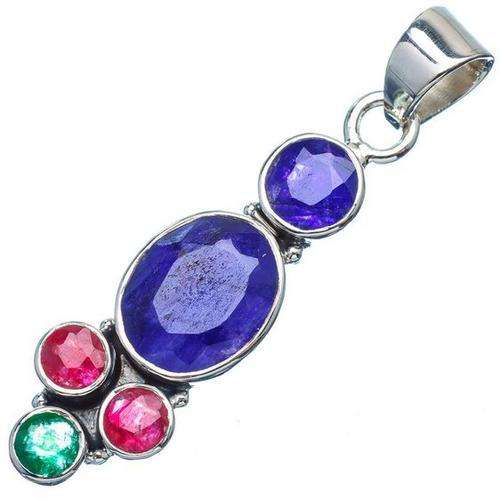 Sterling silver pendant - SAPPHIRE, RUBY & EMERALD - Dreams Collection