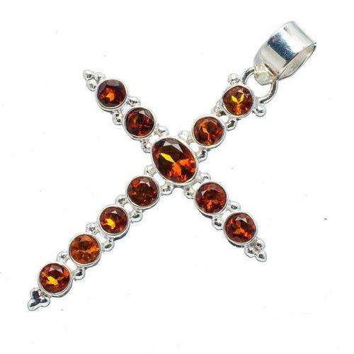 Sterling silver pendant - MANDARIN GARNET (RARE) - Dreams Collection