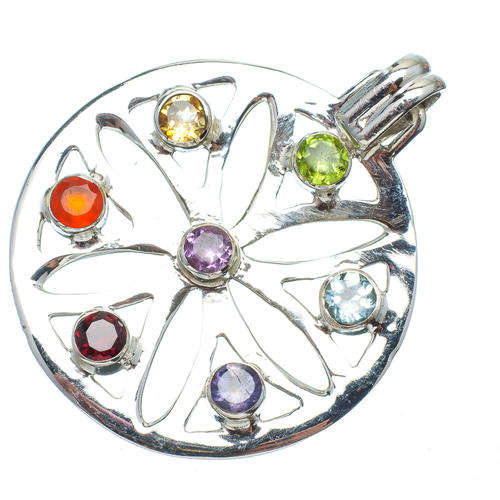 Sterling silver pendant - CHAKRA MIXED GEMSTONES - Dreams Collection