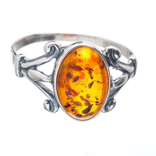 Sterling silver ring - BALTIC AMBER - Dreams Collection (size 8.25 / Q to Q half)