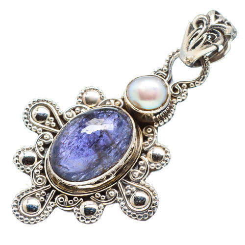 Sterling silver pendant - TANZANITE & PEARL - Dreams Collection