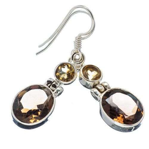 Sterling silver earrings - SMOKY QUARTZ & CITRINE - Dreams Collection