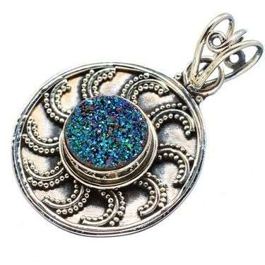Sterling silver pendant - TITANIUM DRUZY - Dreams Collection