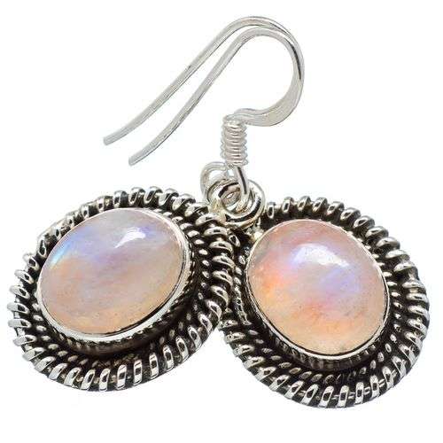 Sterling silver earrings - YELLOW RAINBOW MOONSTONE - Dreams Collection