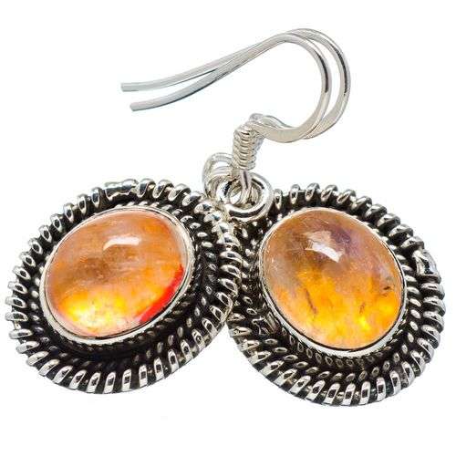 Sterling silver earrings - YELLOW RAINBOW MOONSTONE - Dreams Collection