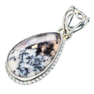 Sterling silver pendant - DENDRITIC OPAL - Dreams Collection